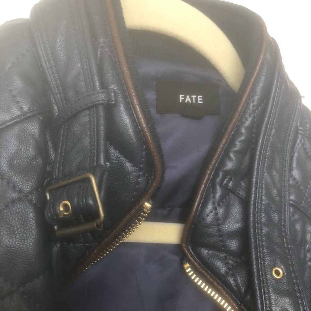Fate Vegan Leather Navy Quilted Vest - Picture 4 of 9